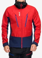 Kurtki narciarskie - Softshell męski Millet Trilogy V Icon INFINIUM Jacket - saphir/rouge - miniaturka - grafika 1