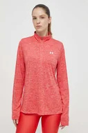 Bluzy damskie - Under Armour bluza treningowa Tech 1 kolor czerwony wzorzysta - miniaturka - grafika 1