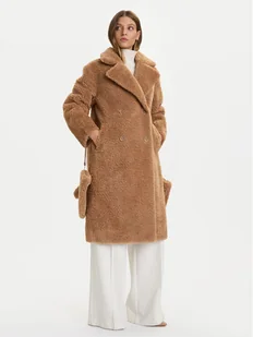 Rinascimento Kożuch CFC0122221003 Beżowy Regular Fit - Płaszcze damskie - miniaturka - grafika 1