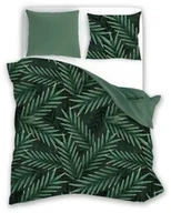 Pościel - Faro Pościel satynowa 160x200 Elegant 008 zielona liście dwustronna S 23 - miniaturka - grafika 1