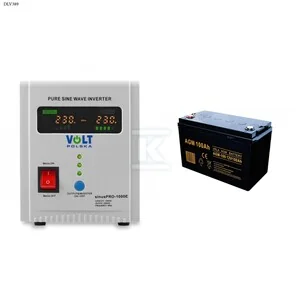 Volt Polska Zasilacz awaryjny SINUS PRO 1000 E 12/230V (700/1000W) + Akumulator AGM 12V 100 Ah - Zasilacze awaryjne UPS - miniaturka - grafika 1