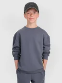 Bluzy dla chłopców - 4F Bluza dresowa oversize nierozpinana bez kaptura chłopięca - szara 122 (6-7 lat) - miniaturka - grafika 1