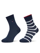 Skarpetki dla dzieci - Tommy Hilfiger Zestaw 2 par wysokich skarpet dziecięcych 701229939 Granatowy - miniaturka - grafika 1