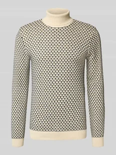 Sweter z dzianiny z golfem - Swetry męskie - miniaturka - grafika 1