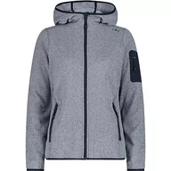 Kurtki damskie - CMP damska kurtka Knit-Tech ze stałym kapturem, B.Blue-Biały, 48 - miniaturka - grafika 1