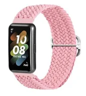Akcesoria do smartwatchy - Opaska pasek bransoletka NYLON LOOP Huawei Band 8 / Band 9 pudrowa - miniaturka - grafika 1