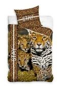 Pościel - Carbotex Pościel bawełniana 160x200 Lampart Africa poszewka 70x80 - miniaturka - grafika 1