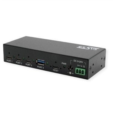 EX-12293HMS 4-portowy metalowy koncentrator USB 3.2 z portami 3x C i 1x A 15.06.3466