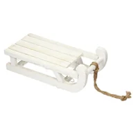 Ozdoby bożonarodzeniowe - IP-1930/ACW004070 Sanie bożonarodzeniowe 31,5 cm białe - miniaturka - grafika 1