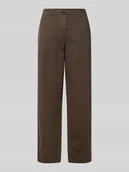 Spodnie damskie - Spodnie o kroju regular fit, szerokość, z mieszanki bawełny, lyocellu i lnu - miniaturka - grafika 1