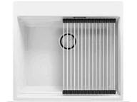 Zlewozmywaki - Zlewozmywak kuchenny granitowy jednokomorowy bez ociekacza z dużą komorą MAX Oslo 60 Level + zwijany ociekacz - miniaturka - grafika 1