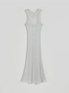 Reserved - Narzutka plażowa z metalizowaną nicią i cekinami - srebrny - Sukienki - miniaturka - grafika 1