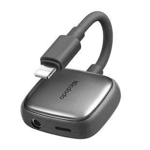 Adapter Lightning do AUX mini jack 3.5mm + Lightning, Mcdodo CA-2740 (szary) - Złącza, przejściówki, adaptery - miniaturka - grafika 1