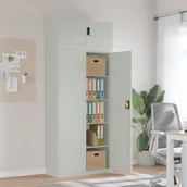 Szafy - vidaXL Szafa na dokumenty, jasnoszara, 90x40x220 cm, stalowa - miniaturka - grafika 1