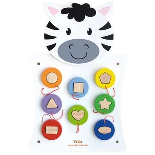 VIGA Układanka panel ścienny - Zebra V50681 - Tablice dla dzieci - miniaturka - grafika 1