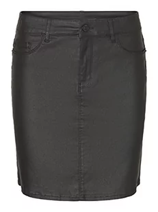 VERO MODA Vmseven Mr Short Coated Skirt Ptt Noos PU spódnica damska, czarny, XL wąska talia - Spódnice - miniaturka - grafika 1