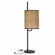 Lampy pozostałe - ZETA LAMPA STOŁOWA CZARNY 1X40W E27 ABAŻUR ORZECHOWY - miniaturka - grafika 1