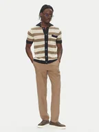 Swetry męskie - Lindbergh Kardigan 30-804112 Beżowy Relaxed Fit - miniaturka - grafika 1