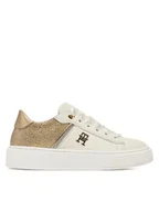 Buty dla dziewczynek - Tommy Hilfiger Sneakersy Low Cut Lace-Up Sneaker T4A9-33935-1281 M Biały - miniaturka - grafika 1