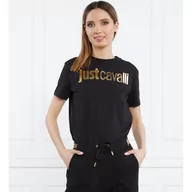 Koszulki i topy damskie - Just Cavalli T-shirt | R LOGO GOLD | Relaxed fit - miniaturka - grafika 1