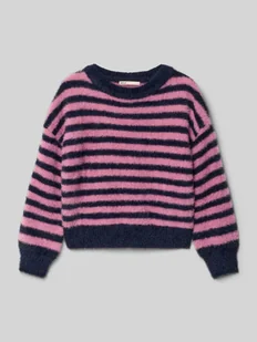 Sweter z dzianiny o kroju regular fit ze wzorem na całej powierzchni model ‘NEWPIUMO’ - Swetry dla dziewczynek - miniaturka - grafika 1