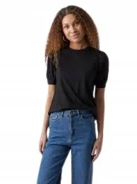 Aware Czarna Bluzka z Krótkimi Rękawami i Okrągłym Dekoltem S Jxd - Bluzki damskie Aware Czarna Bluzka z Krótkimi Rękawami i Okrągłym Dekoltem S Jxd - Bluzki damskie - miniaturka - grafika 1