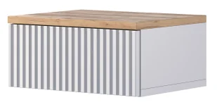 Nowoczesna szafka nocna na ścianę biały + dąb craft R5-L28 - Szafki nocne Nowoczesna szafka nocna na ścianę biały + dąb craft R5-L28 - Szafki nocne - miniaturka - grafika 1