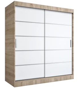 Szafa przesuwna dąb sonoma + biały 180 cm W4-Z61 - Szafy Szafa przesuwna dąb sonoma + biały 180 cm W4-Z61 - Szafy - miniaturka - grafika 1