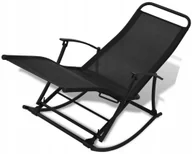 Fotele i krzesła ogrodowe - METALOWE BUJANE KRZESŁO NA TARAS I WERANDĘ CZARNE - miniaturka - grafika 1