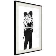 Plakaty - Plakat - Banksy: Kissing Coppers I (rozmiar 40x60, wykończenie Rama złota z passe-partout) - miniaturka - grafika 1