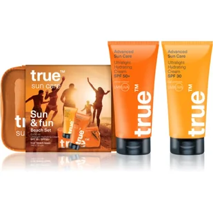 True men skin care - Wakacyjny zestaw z kosmetyczką, ręcznikiem plażowym oraz dwoma wodoodpornymi kremami z SPF30 oraz SPF50 - 2x50ml - Kosmetyki do pielęgnacji twarzy męskie - miniaturka - grafika 1