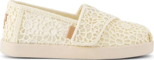 TOMS Dziewczęce Alpargata Classic Slip-On Espadryle, Naturalne marokańskie szydełkowanie, 9 UK Child