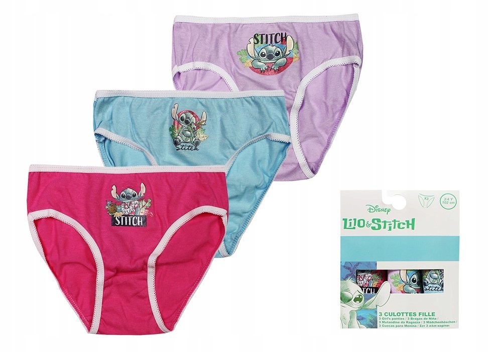Lilo I Stitch Majtki Figi Dziewczęce Zestaw Dla Dziecka 3-Pak 3/4 Lat