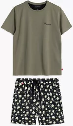 Bawełniana piżama męska Atlantic NMP-368 khaki - Piżamy męskie - miniaturka - grafika 1