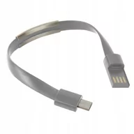 Kable USB - Kabel PC USB Micro USB w kształcie bransoletki na rękę szary - miniaturka - grafika 1