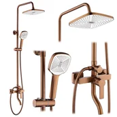 Zestawy prysznicowe - Rea Zestaw Natryskowy REA ARGUS MIEDŹ SZCZOTKOWANA - miniaturka - grafika 1