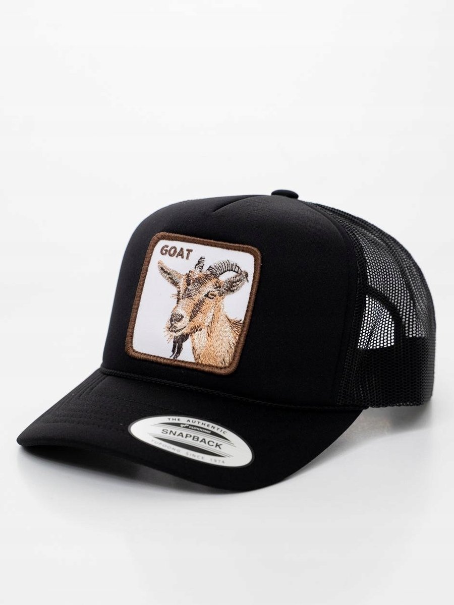 Czapka Z Daszkiem Trucker Czarna Z Kozą Mystars Goat Regulowana Modna