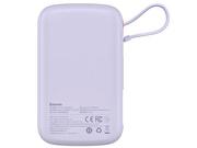 Powerbanki - Baseus Qpow power bank 10000mAh wbudowany kabel USB Typu C 22.5W Quick Charge SCP AFC FCP fioletowy (PPQD020105) - miniaturka - grafika 1