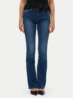 Spodnie damskie - Vero Moda Jeansy Flash 10310511 Granatowy Flared Fit - miniaturka - grafika 1