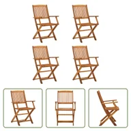 Fotele i krzesła ogrodowe - Składane krzesła ogrodowe The Living Store 4 szt. Lite drewno akacjowe - miniaturka - grafika 1