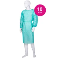 Akcesoria medyczne - BETAtex, fartuch medyczny z gumkami, włókninowy, niejałowy, zielony, rozmiar XL, 10 sztuk - miniaturka - grafika 1