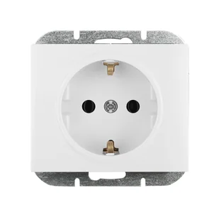 Abex Gniazdo pojedyncze z/u SCHUKO ONYX - biały - Gniazdka elektryczne - miniaturka - grafika 1