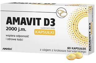Amavit D3 2000 j.m. 60 kapsułek - Witaminy i minerały - miniaturka - grafika 1