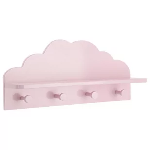 producent niezdefiniowany Półka z 4 wieszakami CLOUD dziecięcy pokój różowy 48 x 22 x 12 cm jja-127163 - Półki i regały dla dzieci - miniaturka - grafika 1