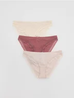 Majtki damskie - Reserved - Majtki figi 3 pack - pastelowy róż - miniaturka - grafika 1