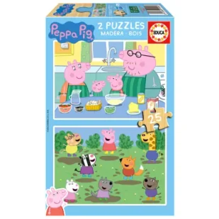 Puzzle drewniane 2x25 Świnka Peppa Educa - Puzzle - miniaturka - grafika 1
