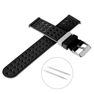 Akcesoria do smartwatchy - PASEK DO ZEGARKA 18MM – SILIKONOWY – czarno-szary - miniaturka - grafika 1