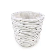 Donice - Osłonka biała okrągła z folią na kwiaty 18 x 18 x 16 cm - miniaturka - grafika 1