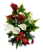 Sztuczne kwiaty - BUKIET WKŁAD DO WAZONU FLAKONU NA GRÓB CMENTARZ STROIK KWIATY - miniaturka - grafika 1