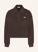 Koszulki i topy damskie - Lacoste Koszulka Polo Z Materiału Dresowego braun - LACOSTE - miniaturka - grafika 1